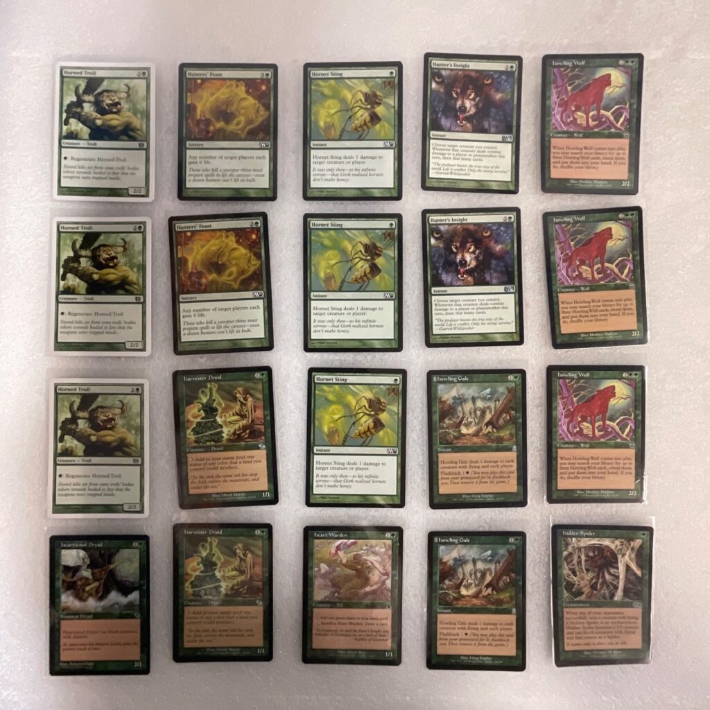MTG 20 Card Green Lot Hornet Sting Hunters Feast Howling Wolf Mixed Sets - Image 1