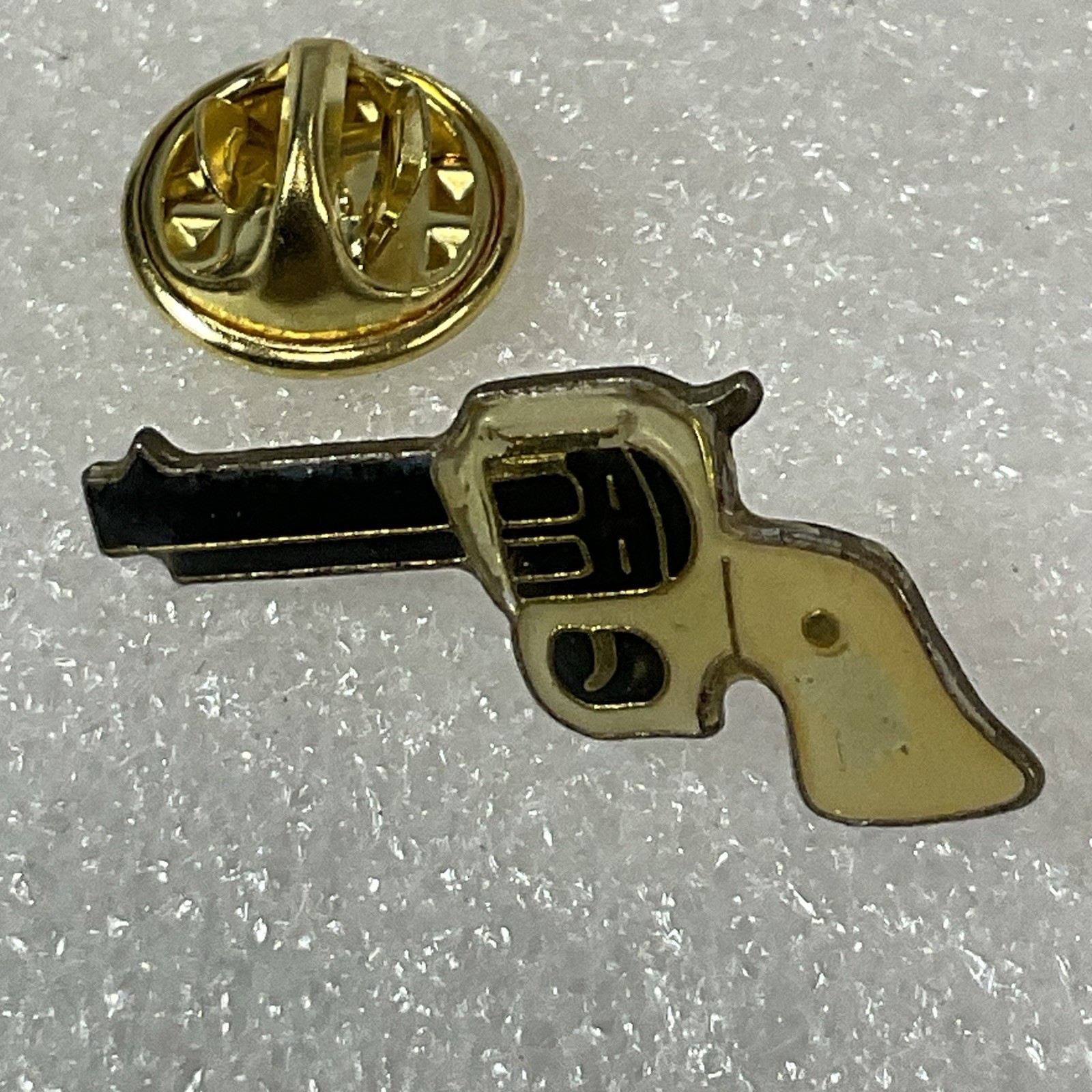 Vintage Outlaw Revolver Pistol Metal Enamel Pin Pinback 1” X 1/2” - Image 4