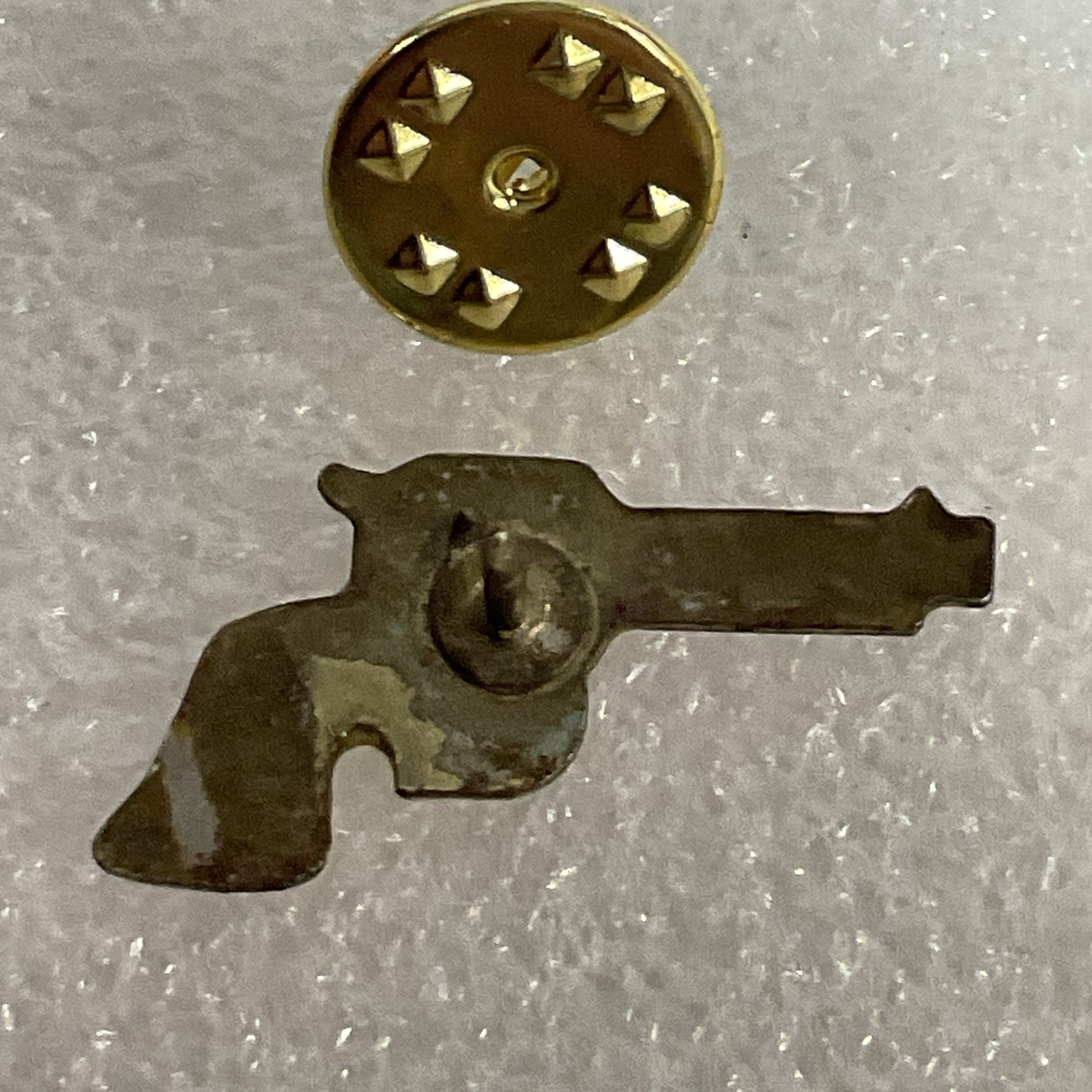 Vintage Outlaw Revolver Pistol Metal Enamel Pin Pinback 1” X 1/2” - Image 5