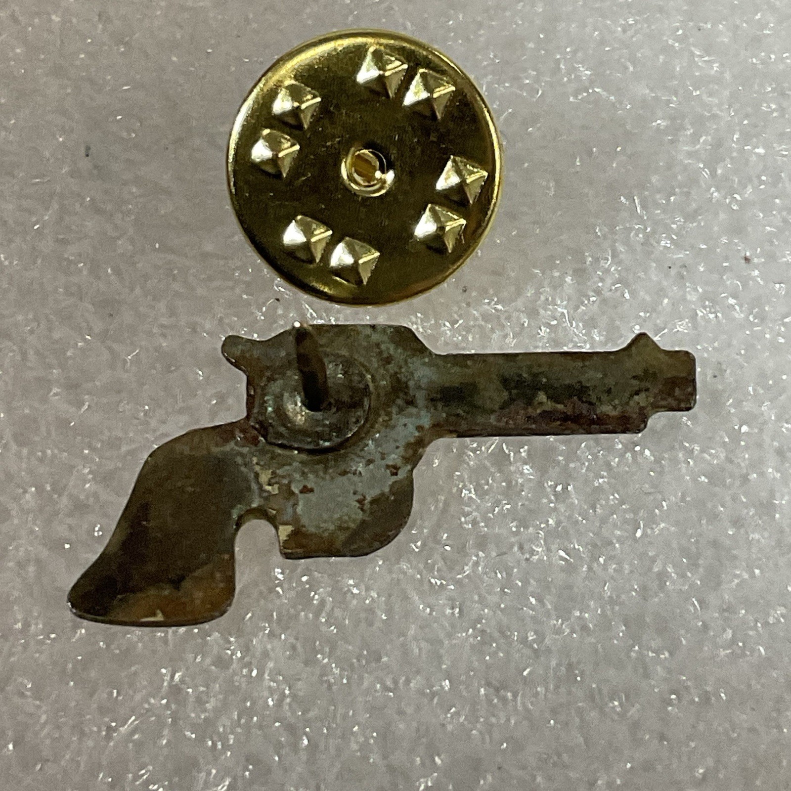 Vintage Revolver Pistol Outlaw Metal Enamel Pin Pinback 1” X 1/2” - Image 3