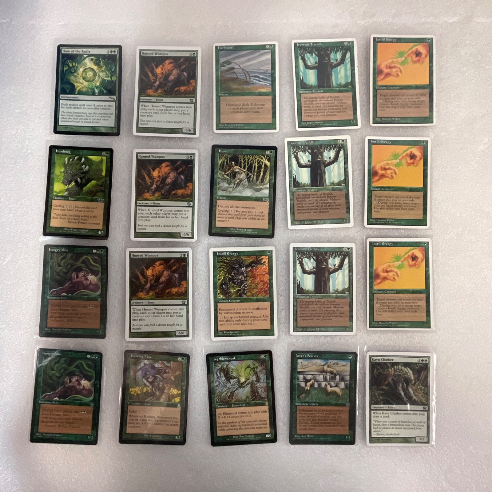 MTG 20 Card Lot Green Mixed Sets Hunted Wumpus Ivy Elemental - Image 1