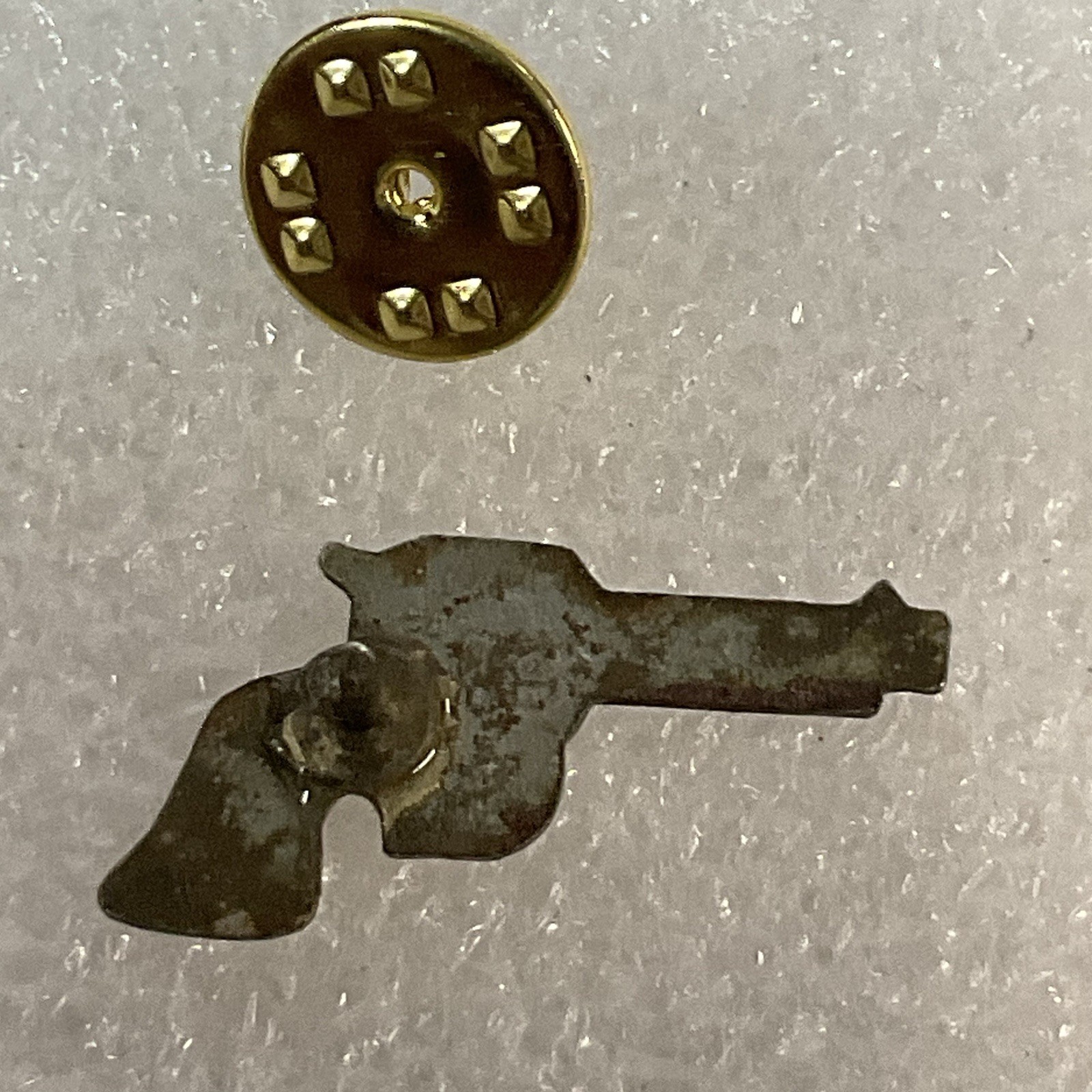 Vintage Revolver Outlaw Pistol Metal Enamel Pin Pinback 1” X 1/2” - Image 3