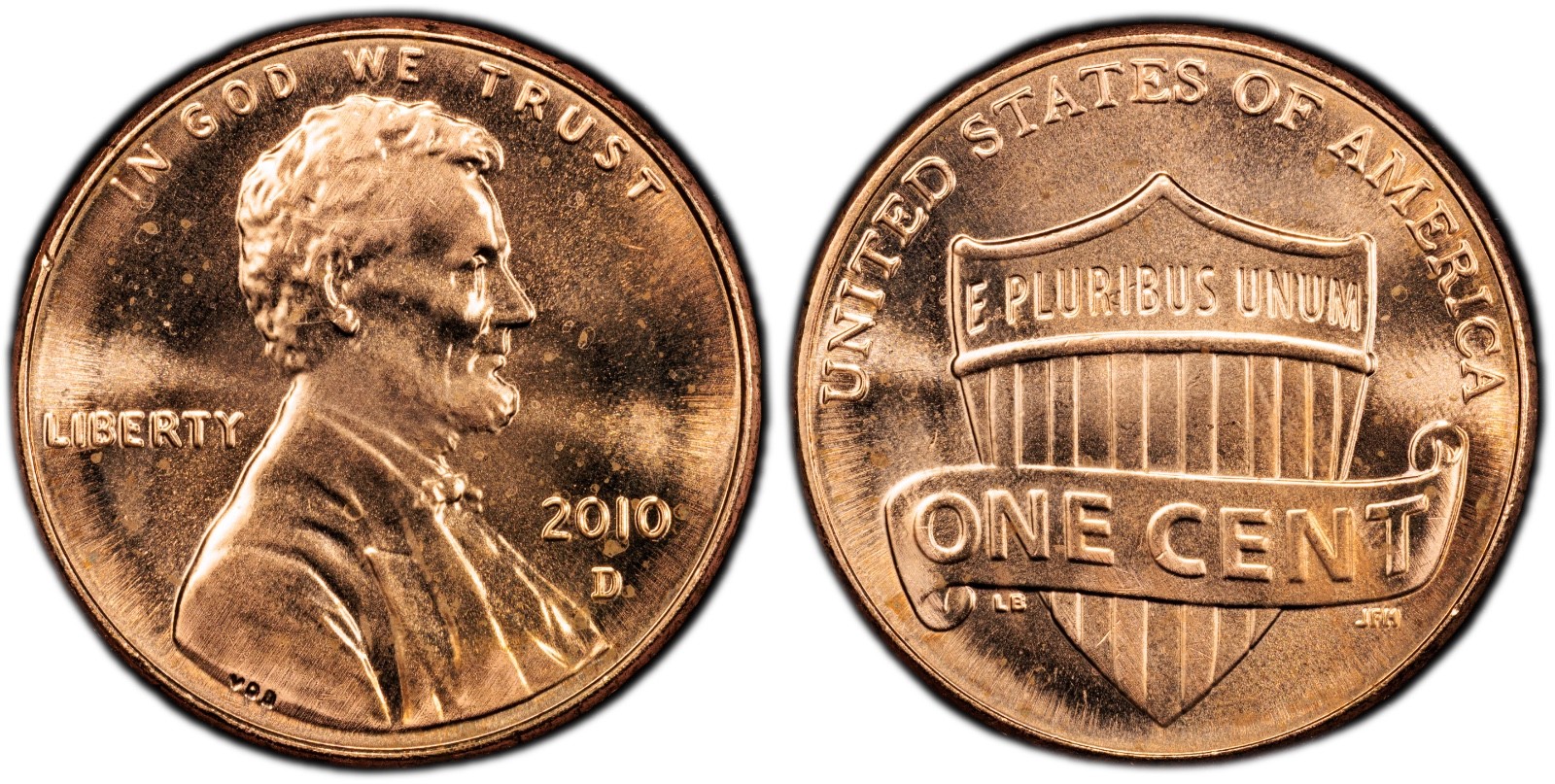 2010-D 1C Lincoln Shield Cent PCGS MS65RD Gold Shield Cert#53076130 - Image 4