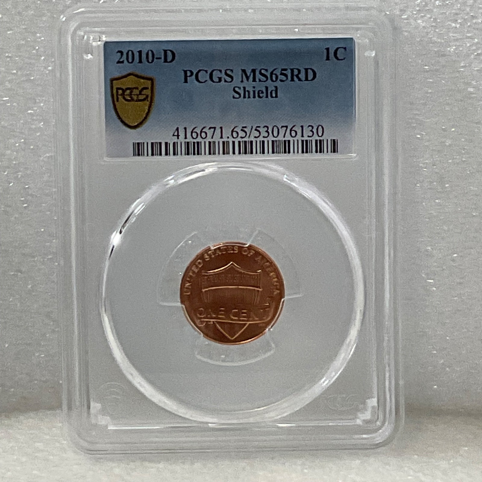 2010-D 1C Lincoln Shield Cent PCGS MS65RD Gold Shield Cert#53076130 - Image 6