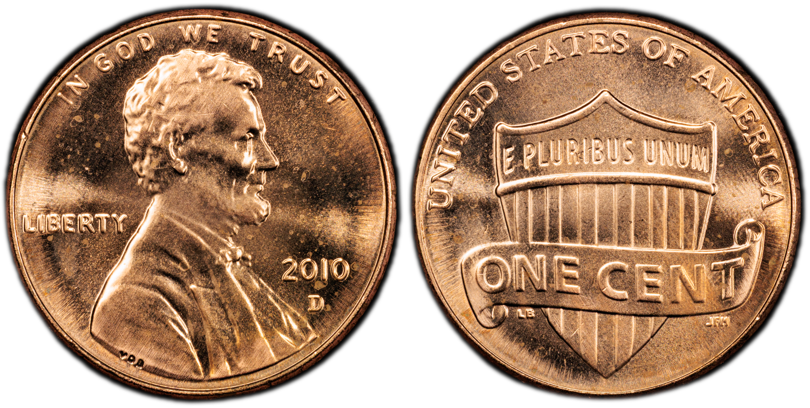 2010-D 1C Lincoln Shield Cent PCGS MS65RD Gold Shield Cert#53076130 - Image 5