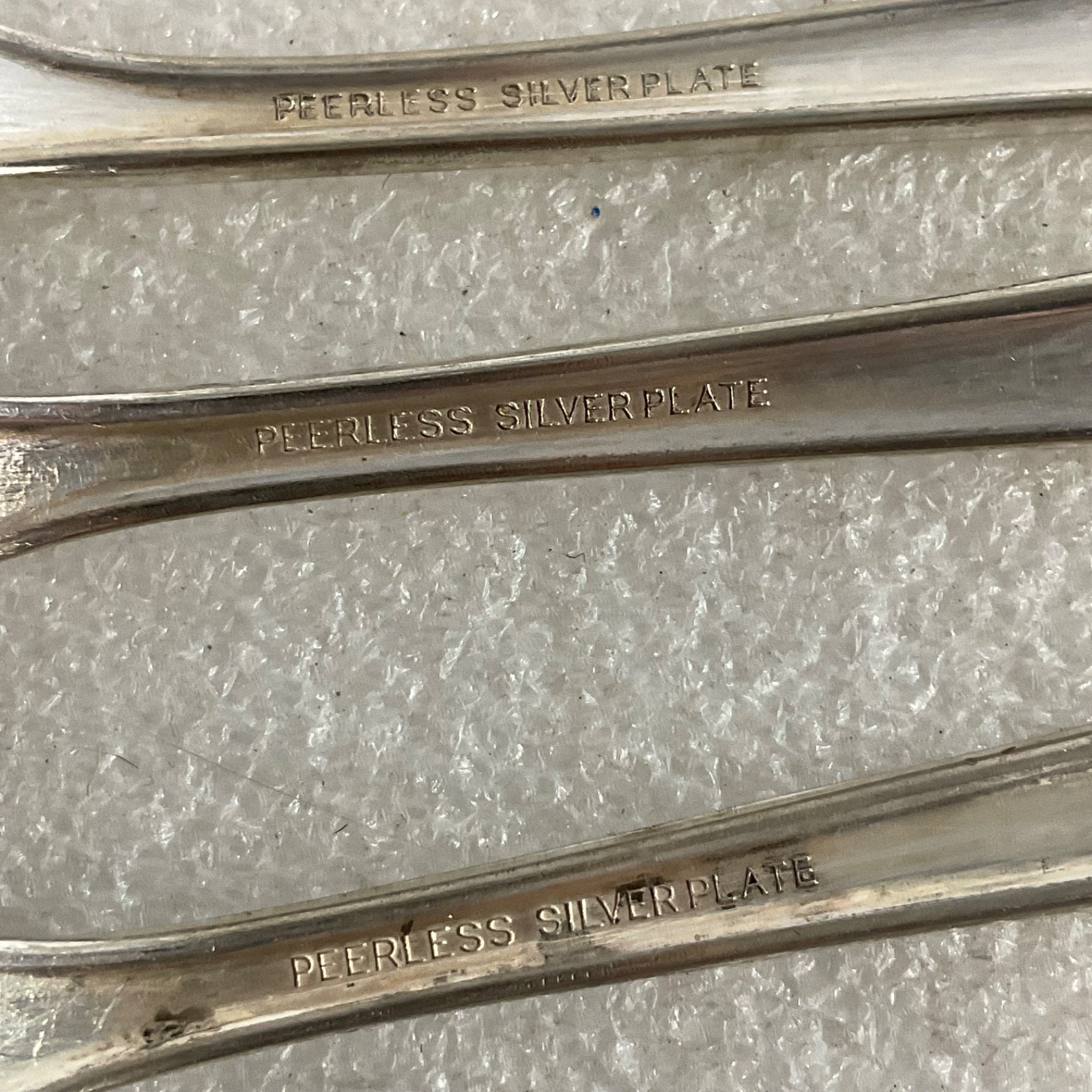 Peerless Silver Plate Salad Forks 3pc Floral Handle Flatware Lot 6in - Image 7