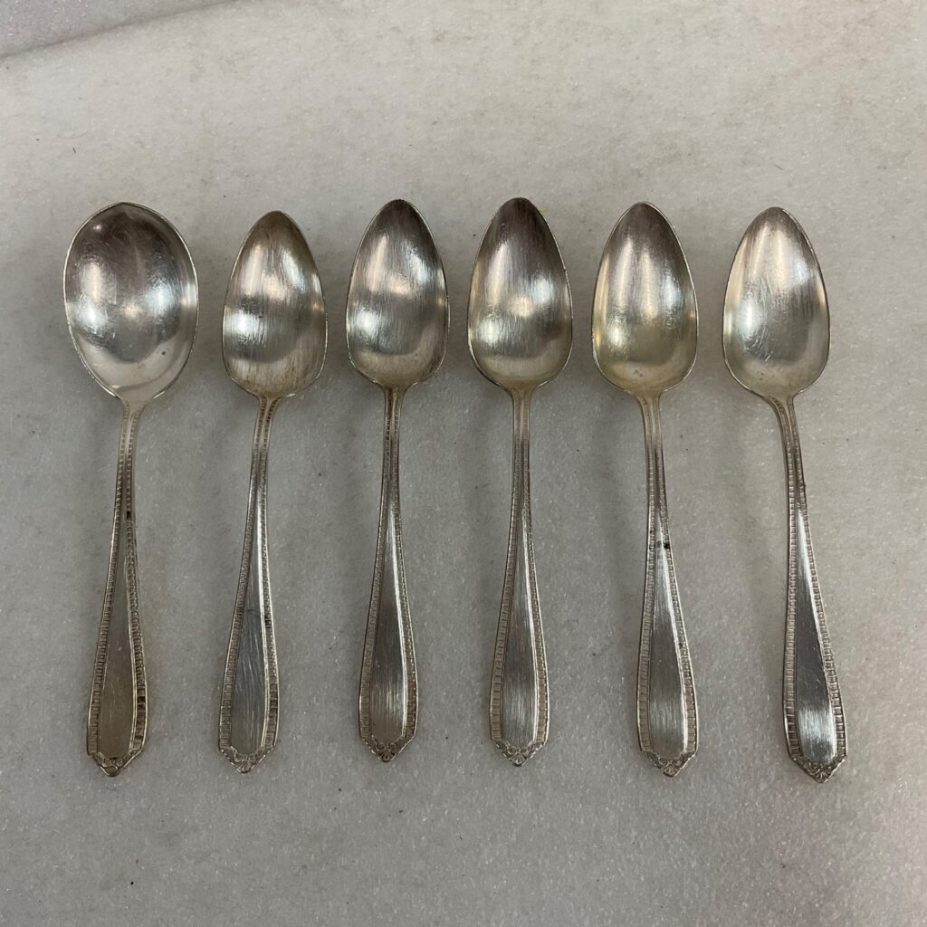 Gorham EP Pat 1921 Spoons 6pc Silver Plate Flatware Lot 6in - Image 1