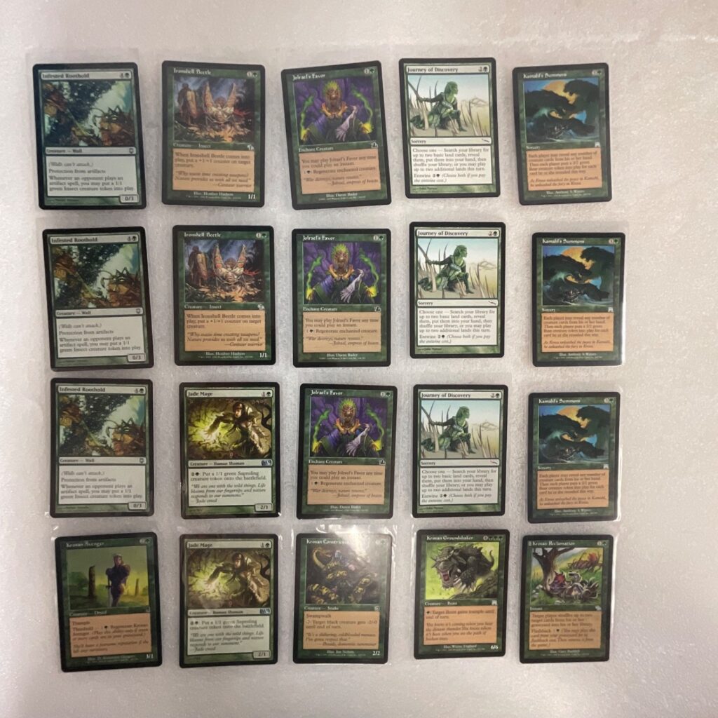 MTG 20 Card Green Lot Infested Rootwold Kamahl’s Summons Mixed Sets - Image 1