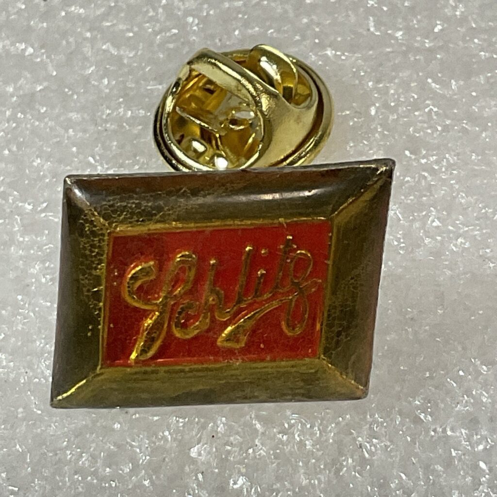 Vintage Schlitz Enamel Metal Pin Red & Gold Toned GnuCollectibles - Image 1