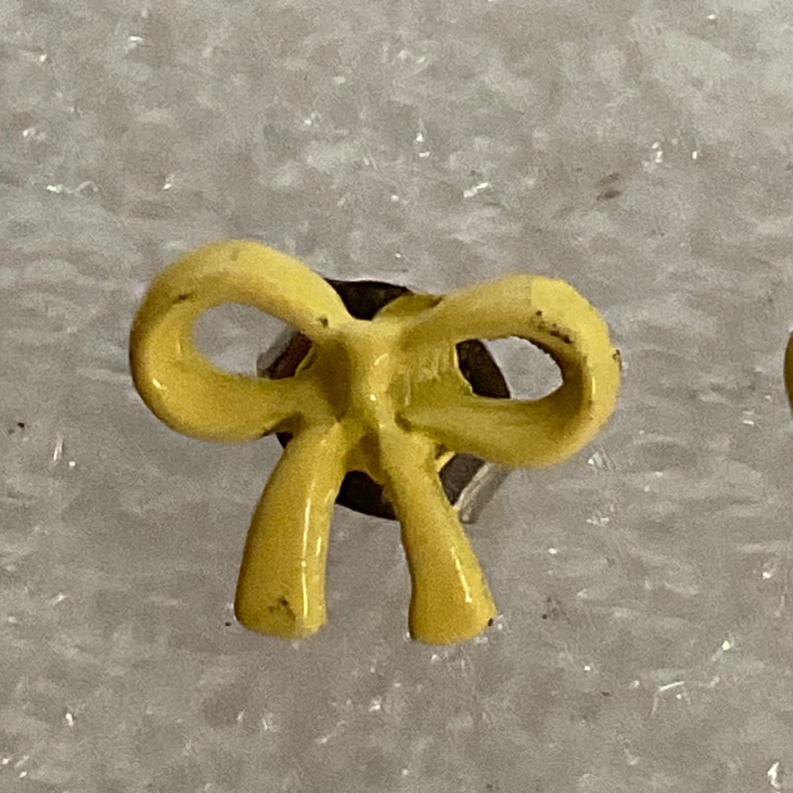 Vintage Yellow Bow Stud Earrings Enamel Ribbon Design Cute Retro Fashion Jewelry - Image 2