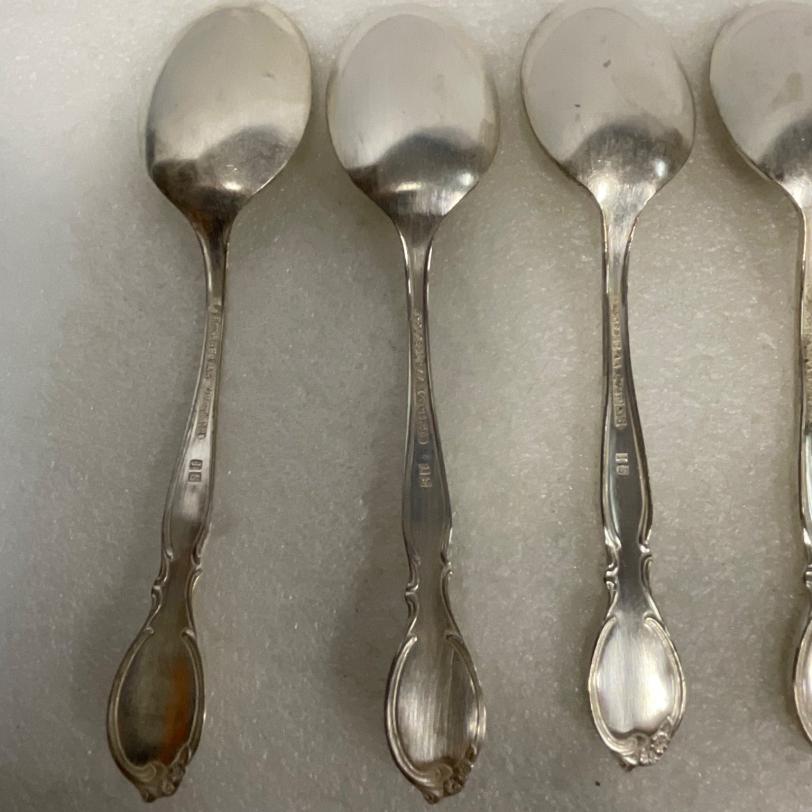 Rogers AA Overlaid IS Teaspoons 7pc Silverplate Floral 6in - Image 7