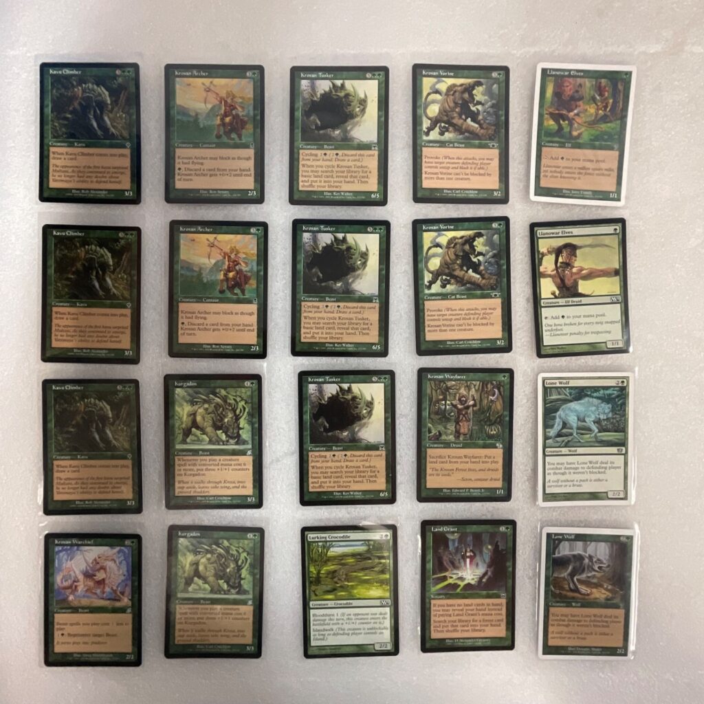 MTG 20 Card Green Lot Krosan Tusker Llanowar Elves Mixed Sets - Image 1