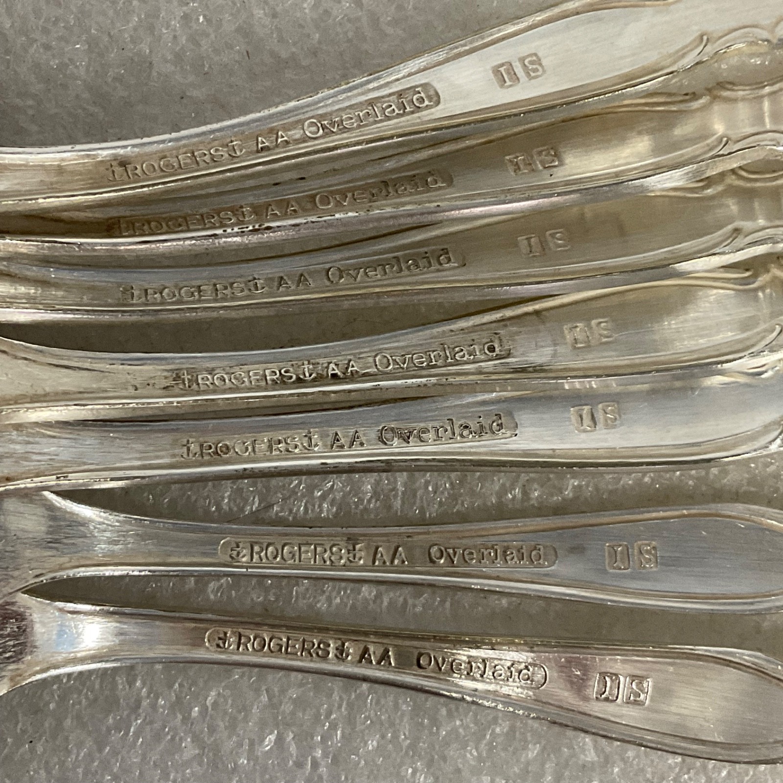 Rogers AA Overlaid IS Teaspoons 7pc Silverplate Floral 6in - Image 9