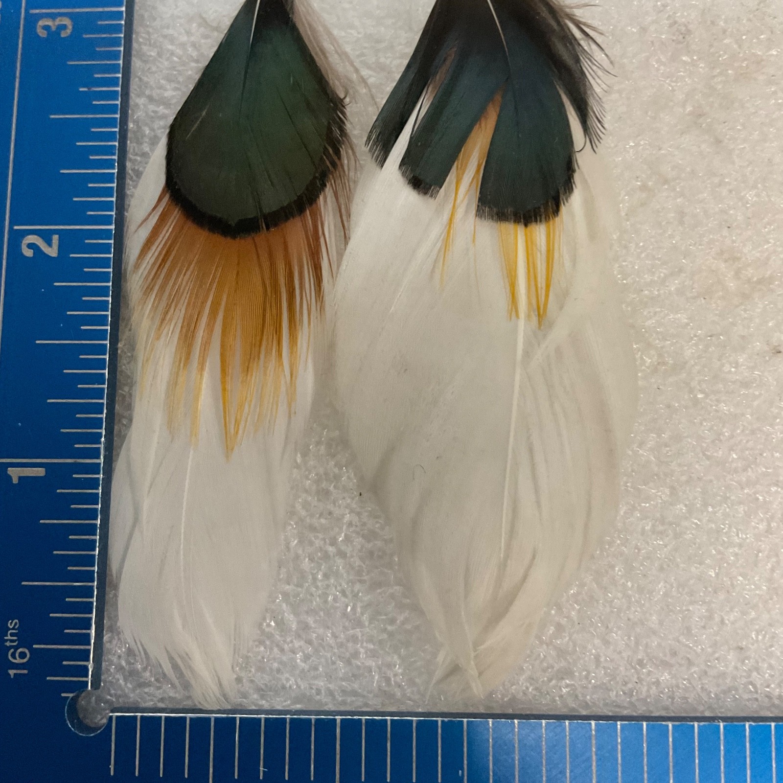4in Feather Dangle Earrings Lightweight Boho Handmade Hook Style 0.76g - Image 13