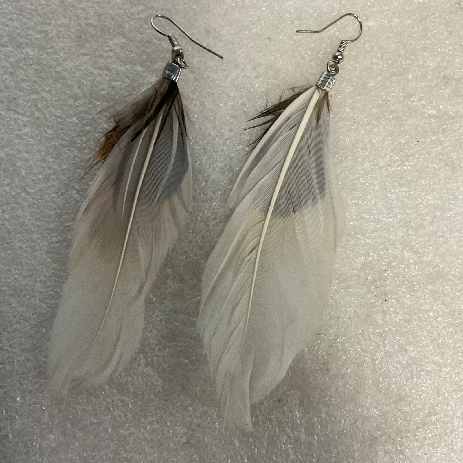 4in Feather Dangle Earrings Lightweight Boho Handmade Hook Style 0.76g - Image 14