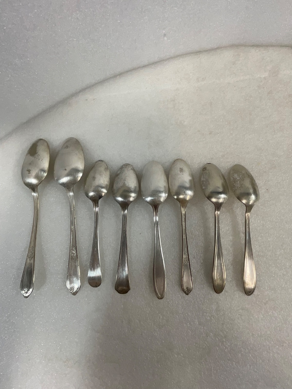 Mixed Silver Plate Spoon Lot 8pc Wm Rogers 1847 Niagara Carlton 5-6in - Image 5