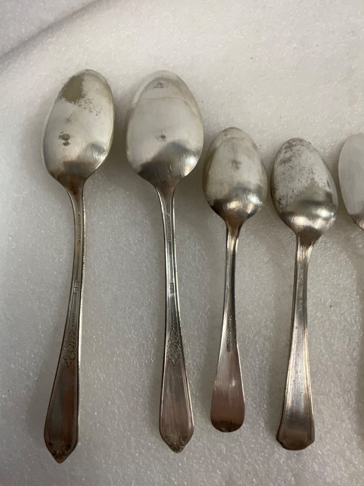 Mixed Silver Plate Spoon Lot 8pc Wm Rogers 1847 Niagara Carlton 5-6in - Image 6