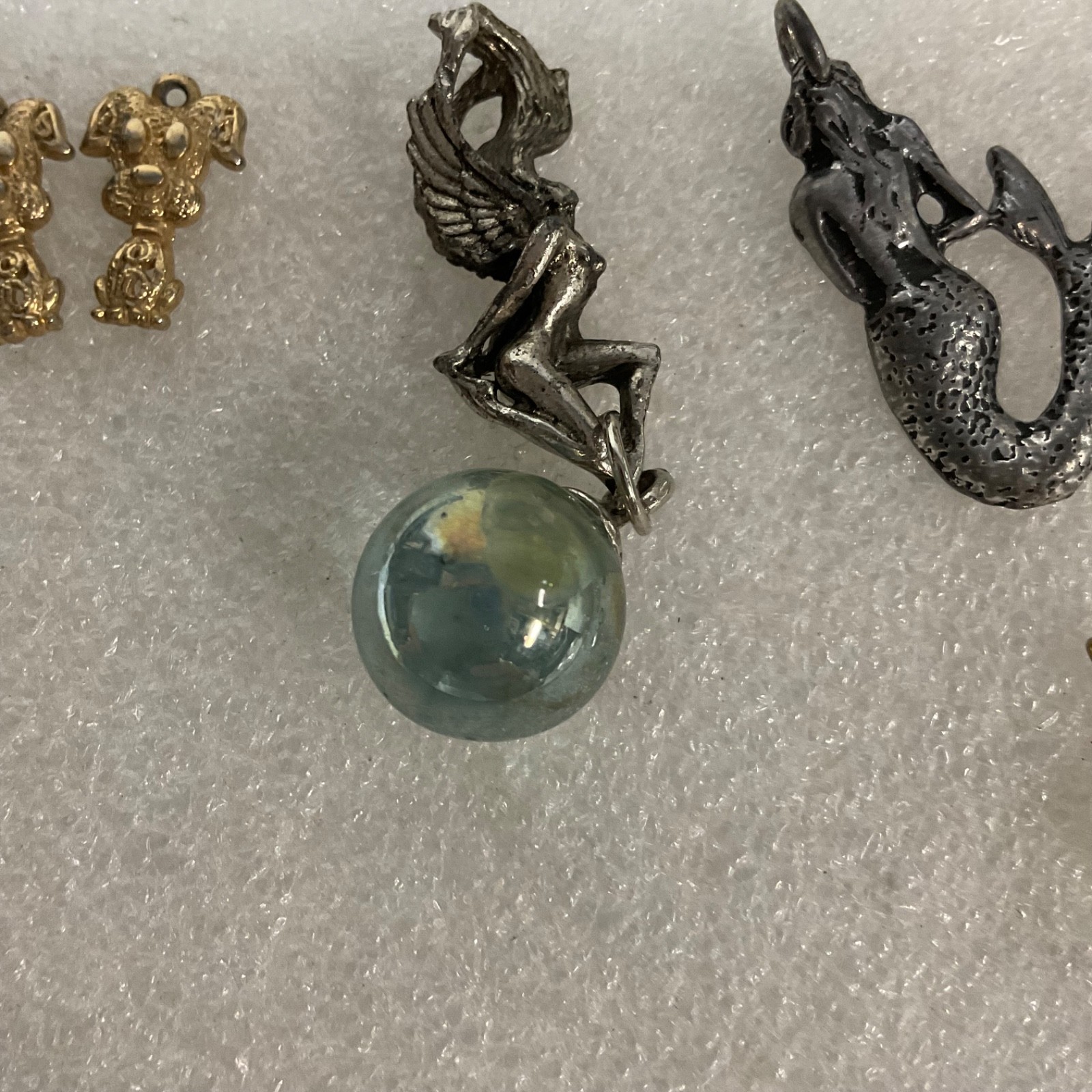 Vintage Modern Pendant Lot Owl Mermaid Angel Heart Shell Dog Charm Jewelry - Image 6