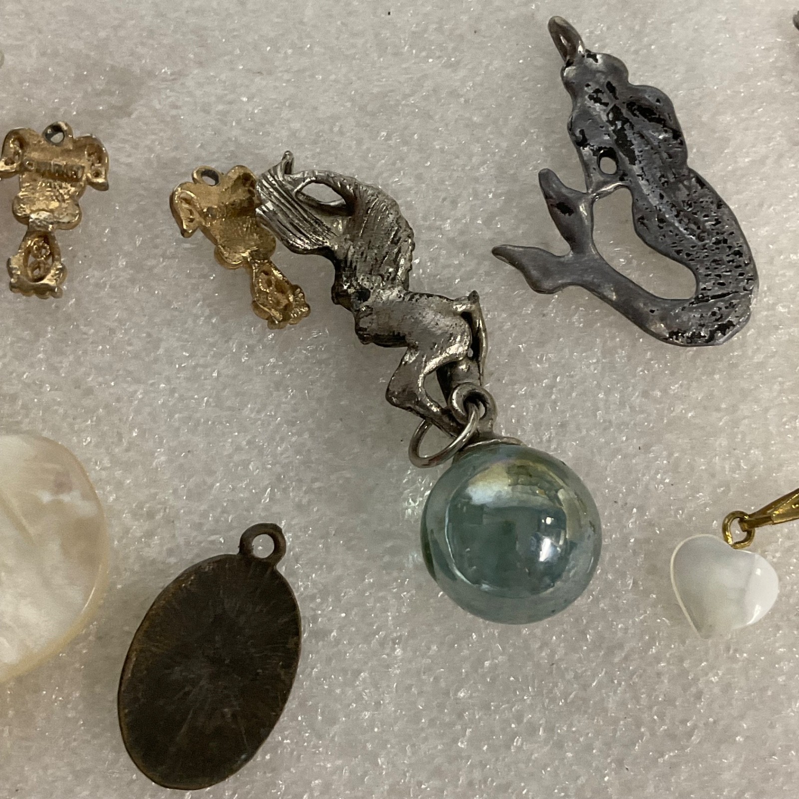 Vintage Modern Pendant Lot Owl Mermaid Angel Heart Shell Dog Charm Jewelry - Image 9