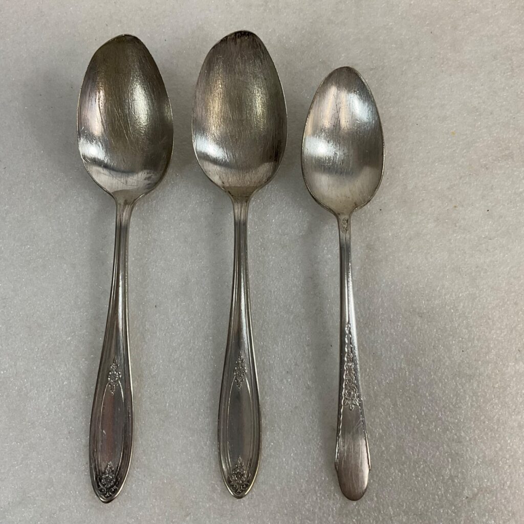 Carlton Silver Plate WM Rogers Son AA Spoon Lot 3 Floral Flatware - Image 1