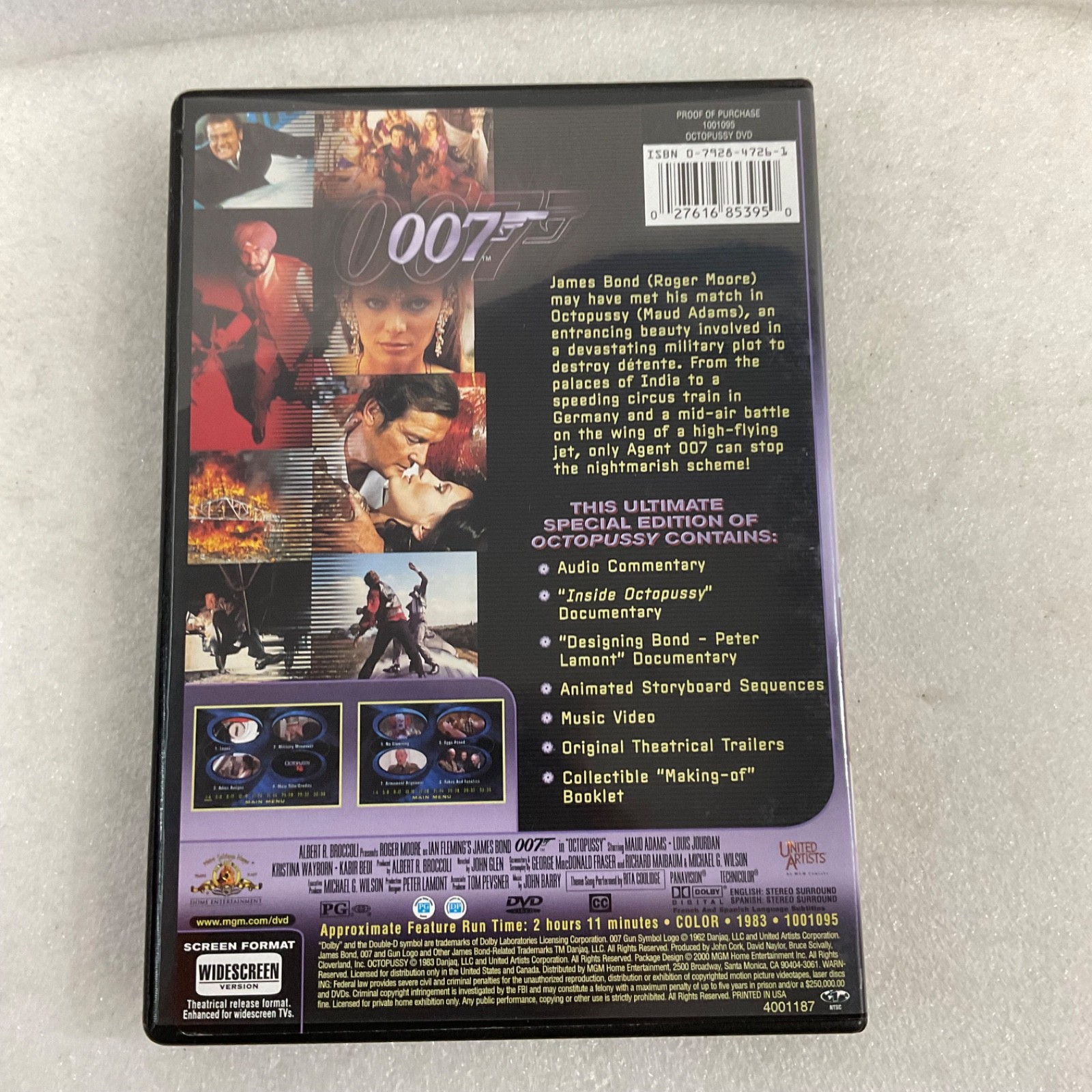 Octopussy DVD Special 007 Edition Widescreen Roger Moore James Bond - Image 2
