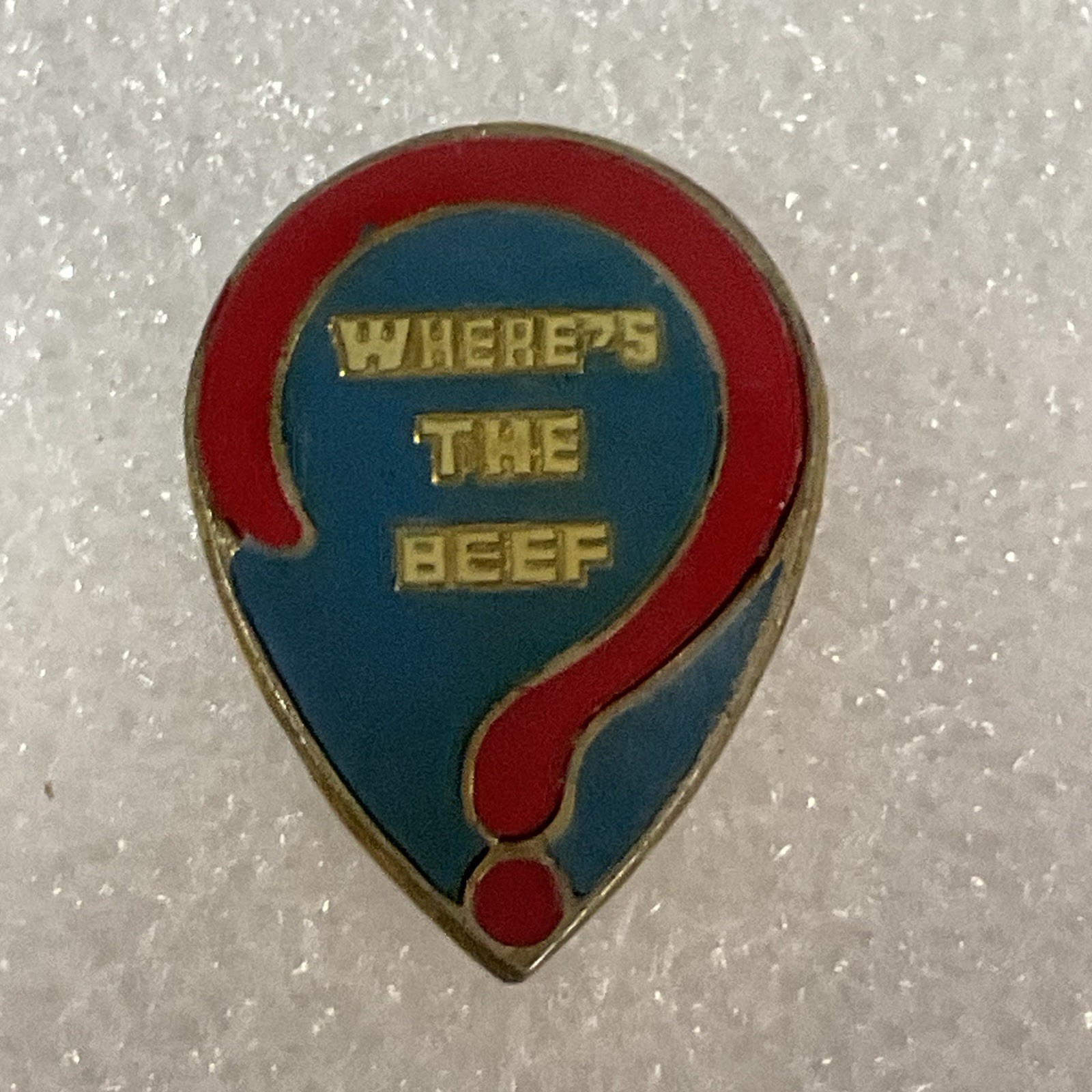 Where’s The Beef Vintage Metal Enamel 1” Pin GnuCollectibles - Image 1
