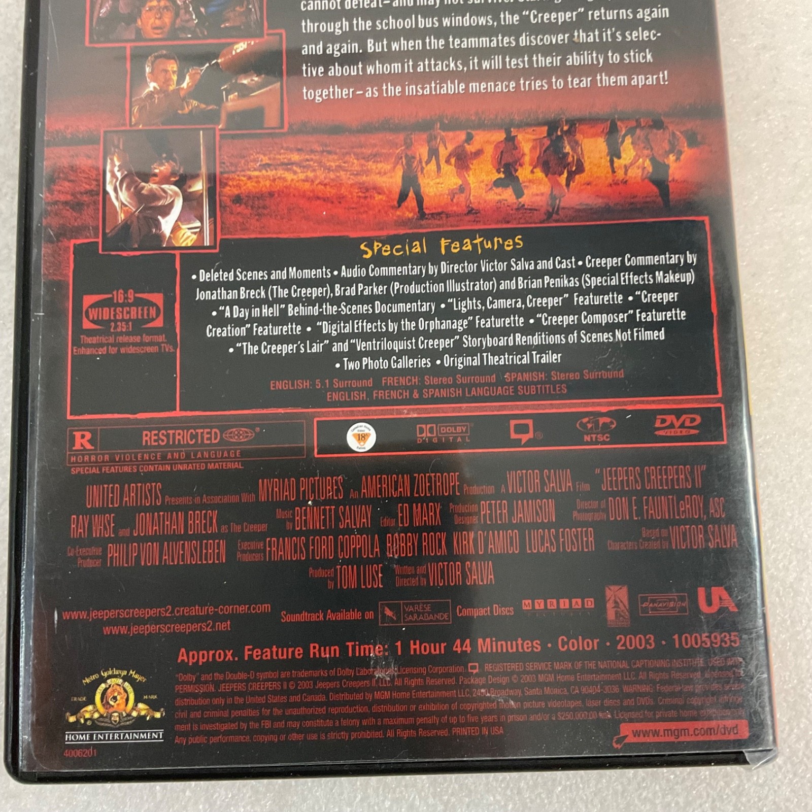 Jeepers Creepers 2 DVD Special Edition Widescreen Ray Wise Horror 2003 - Image 5