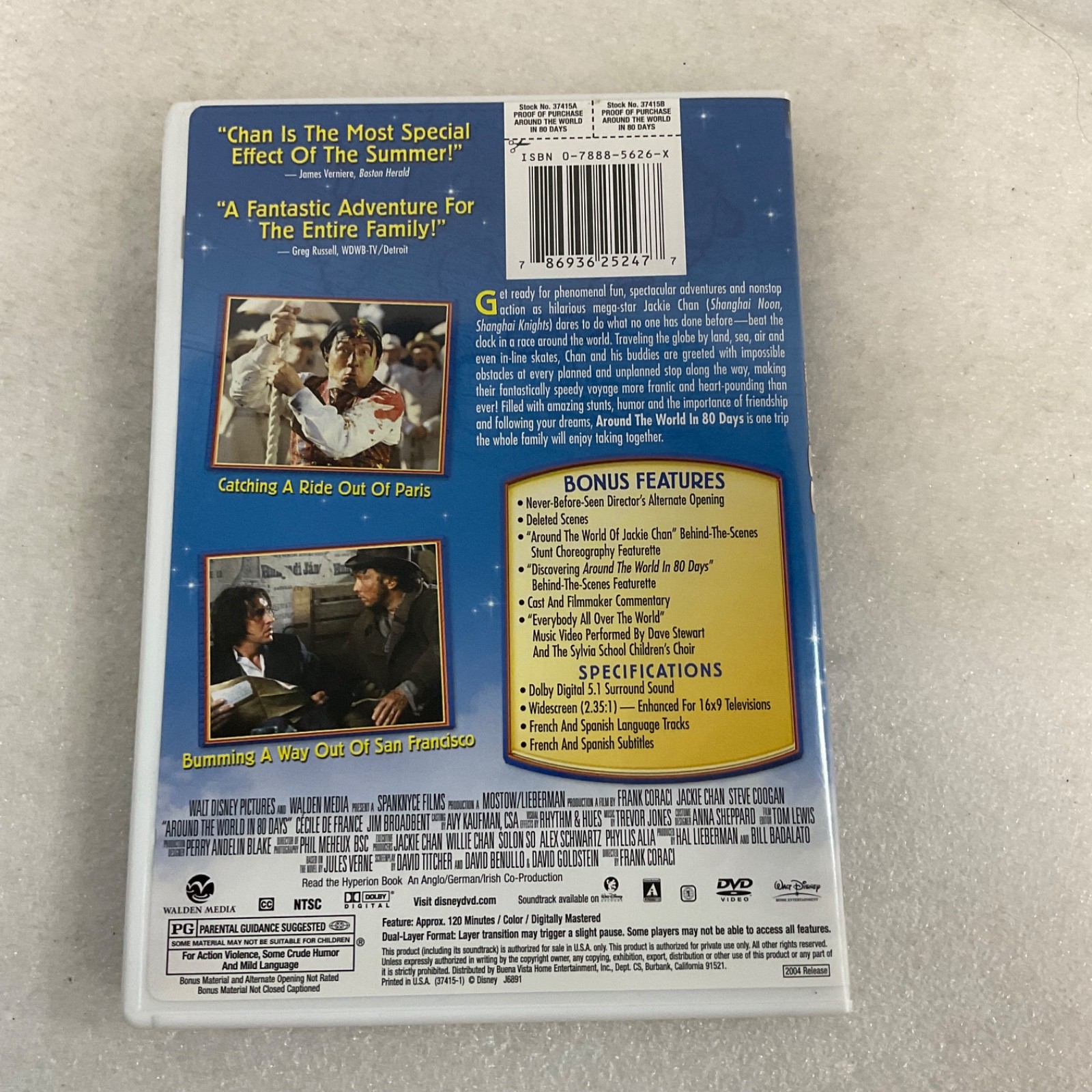 Around the World in 80 Days DVD Widescreen Disney Jackie Chan 2004 PG - Image 2