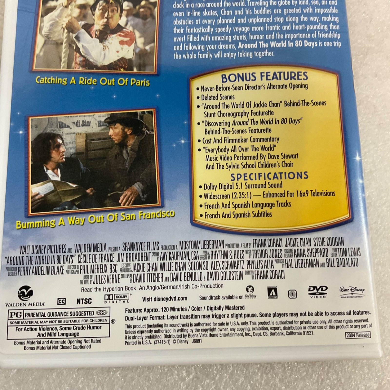 Around the World in 80 Days DVD Widescreen Disney Jackie Chan 2004 PG - Image 5