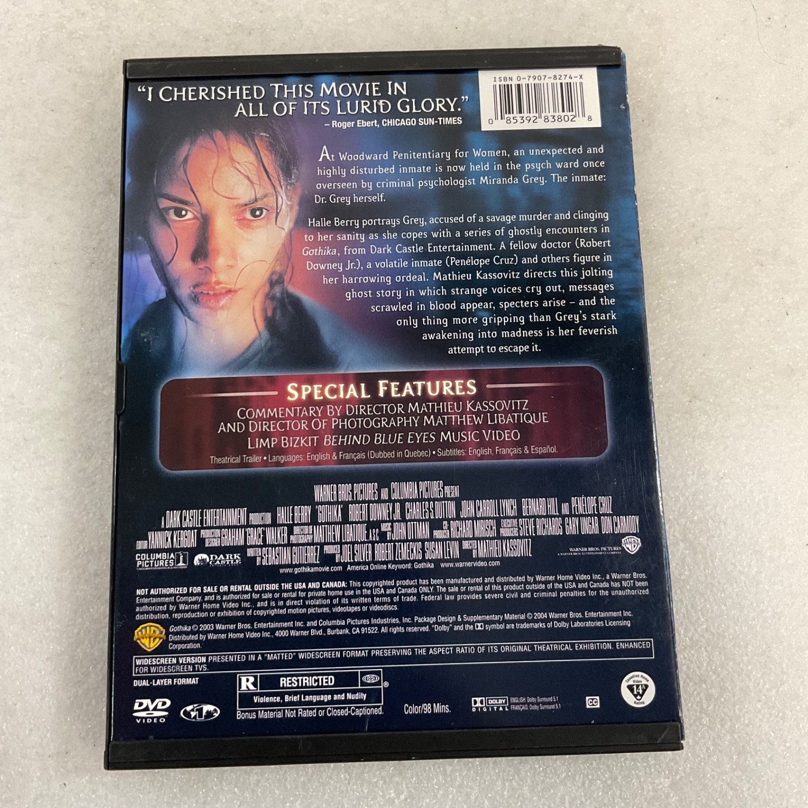 Gothika DVD Widescreen Edition Halle Berry Robert Downey Jr Penelope Cruz - Image 2