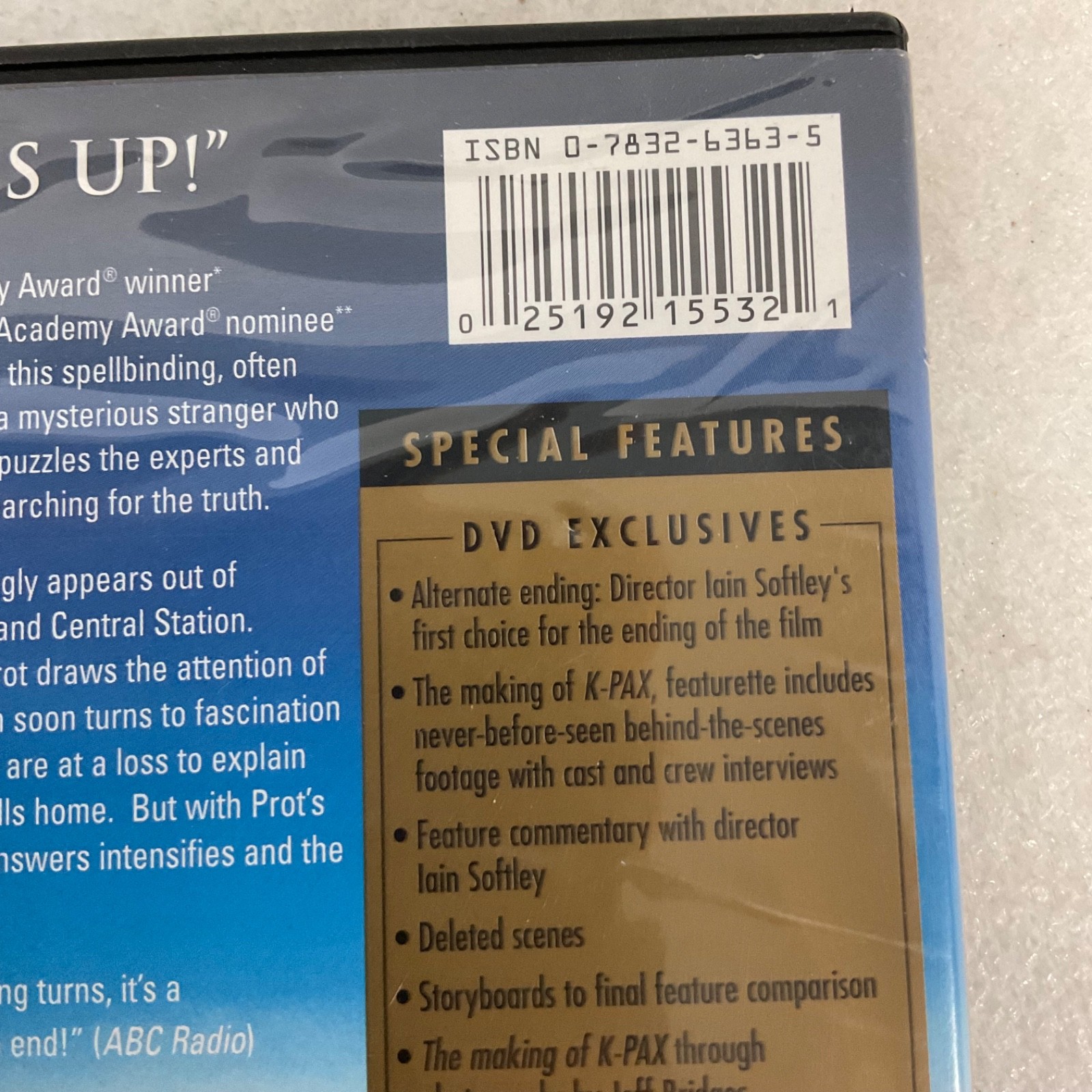 K-PAX DVD Collector's Edition Widescreen Kevin Spacey Jeff Bridges - Image 3