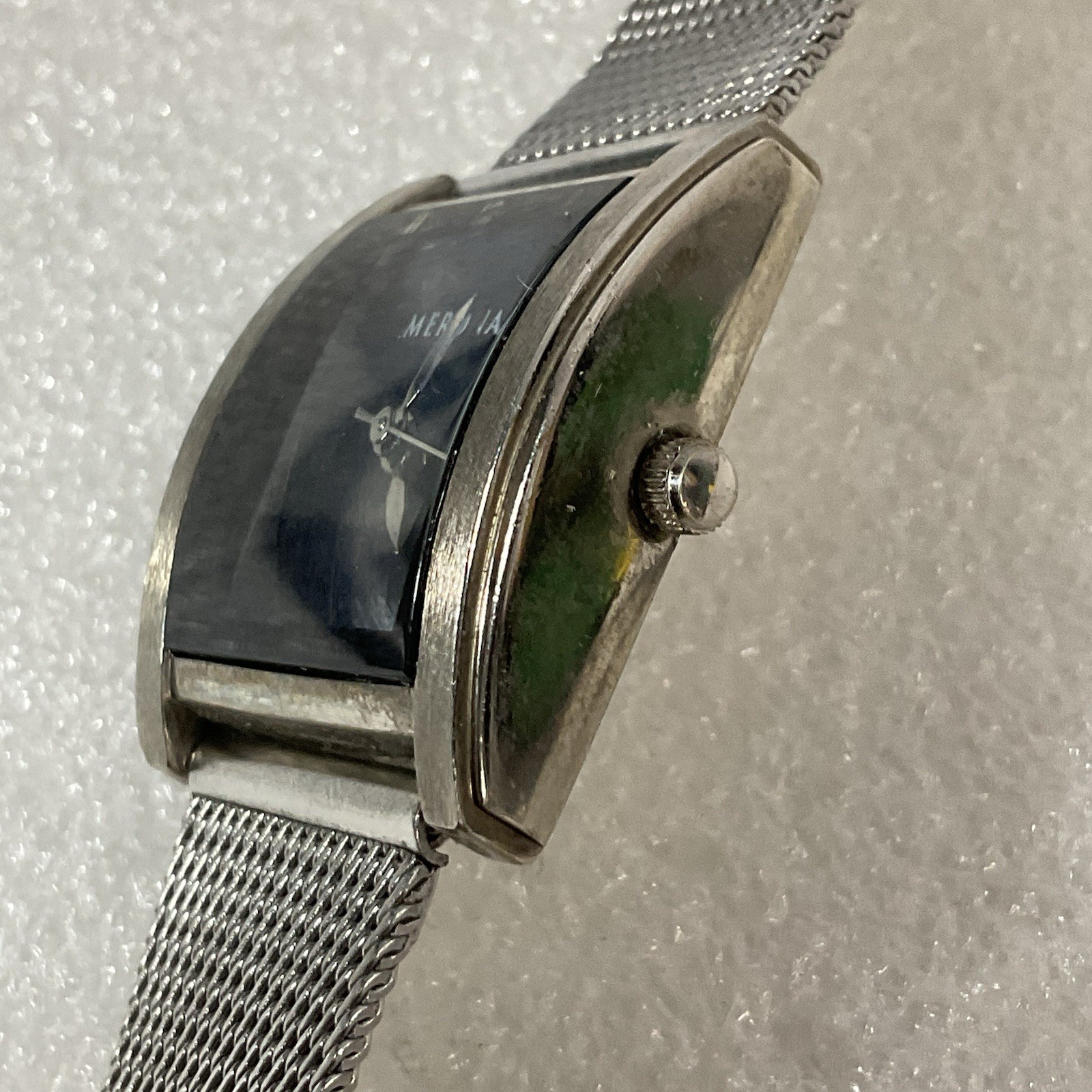Merona Quartz Watch M2455QB Analog Hands Semi Circle Rectangular Case - Image 2