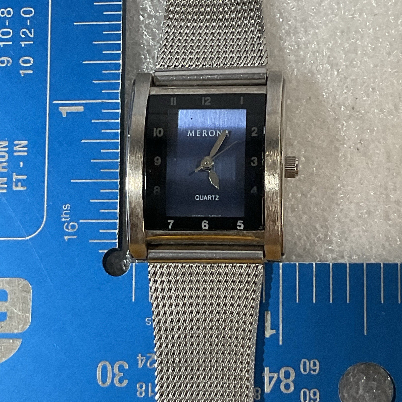 Merona Quartz Watch M2455QB Analog Hands Semi Circle Rectangular Case - Image 19