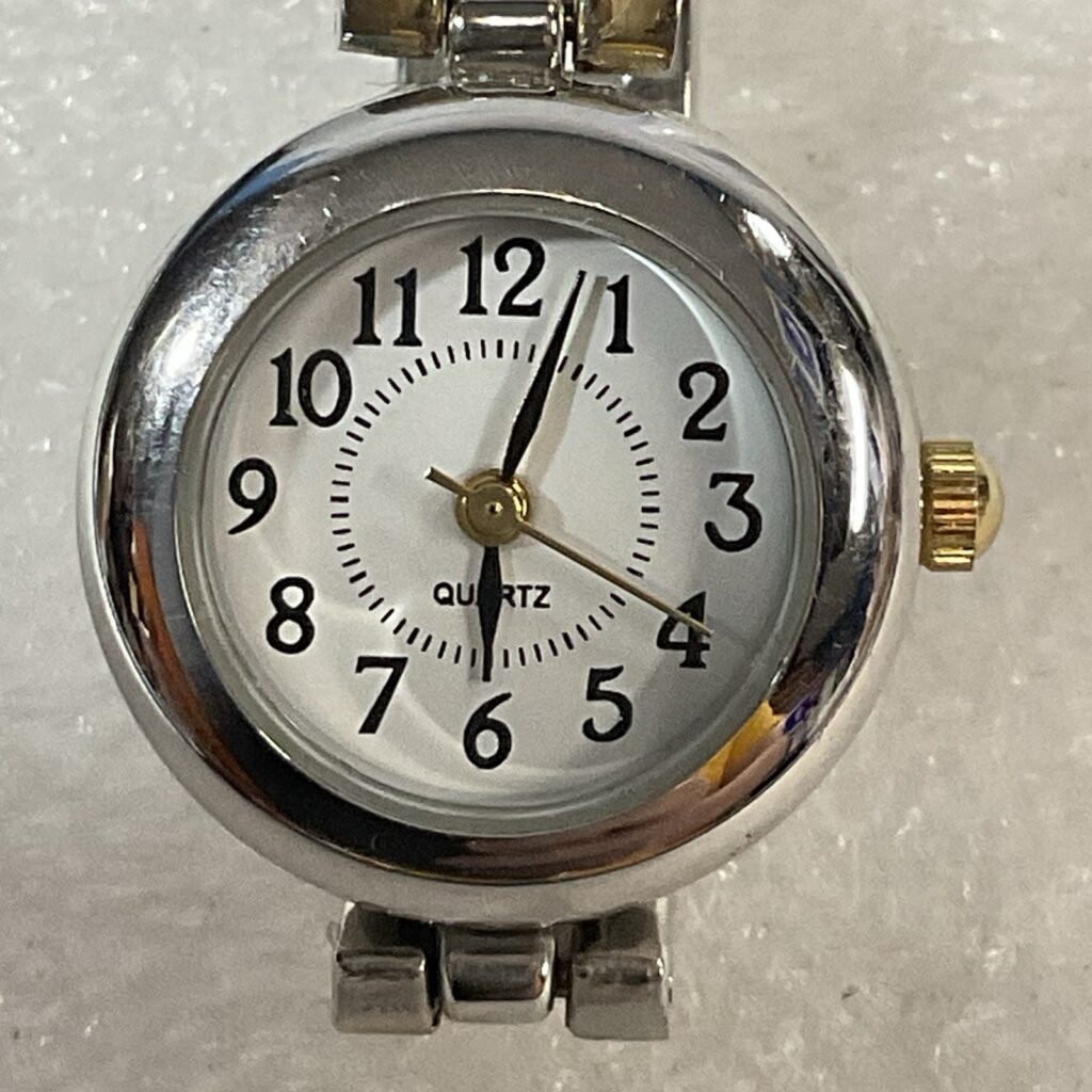Geneva Women’s Watch Apologies White Face Silver Tone Case & Band B99-06 - Image 1