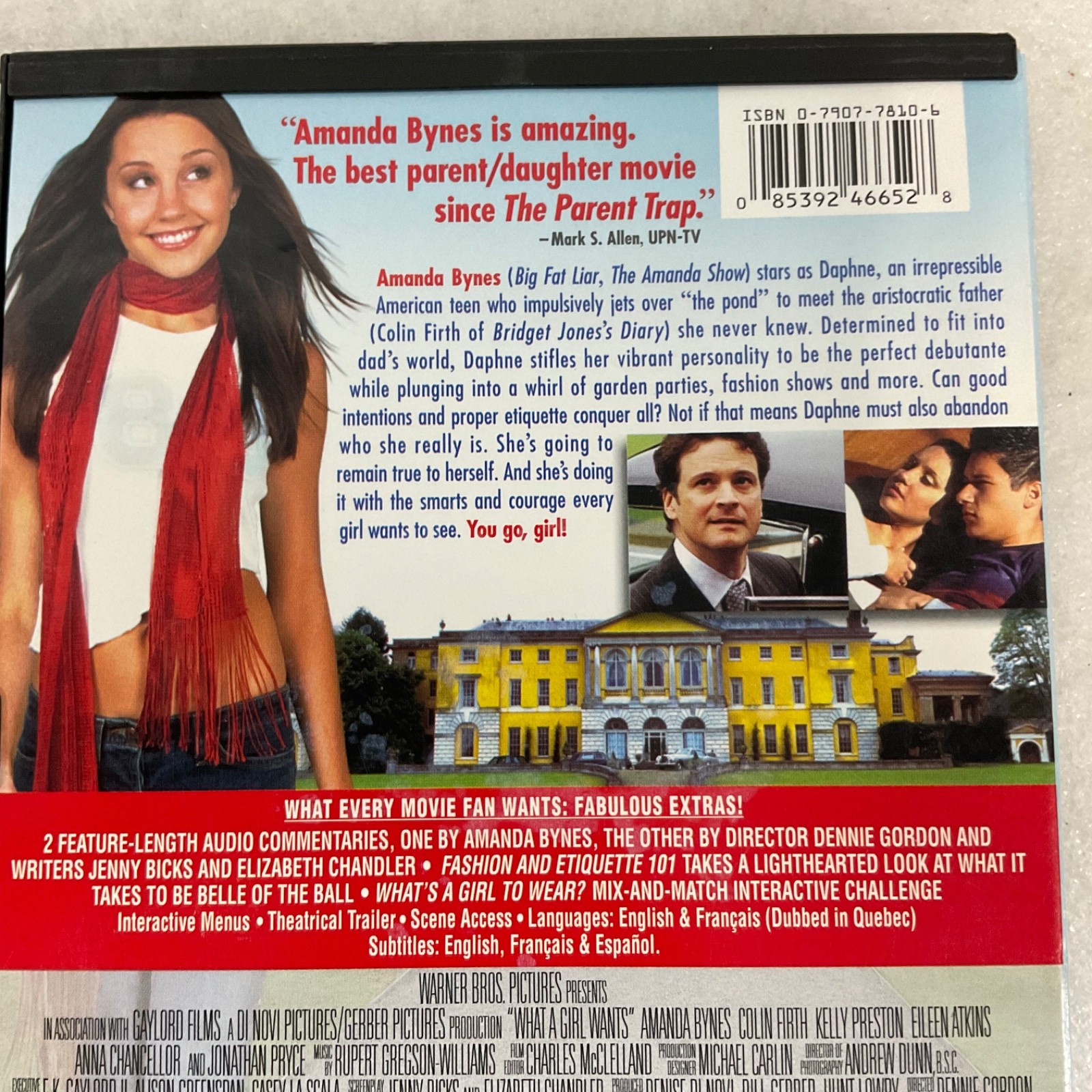 What A Girl Wants DVD Full Screen Amanda Bynes Colin Firth 2003 PG - Image 4