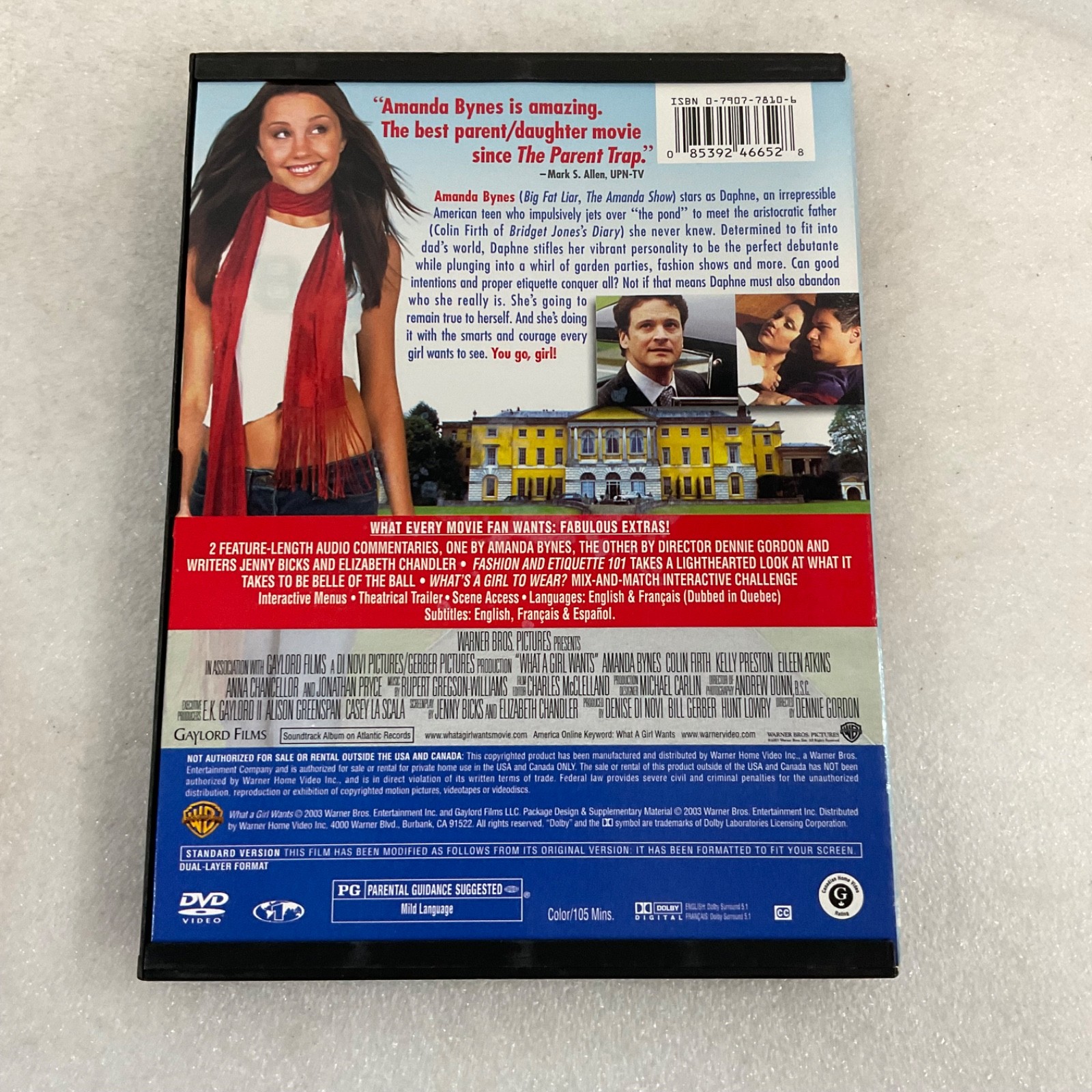 What A Girl Wants DVD Full Screen Amanda Bynes Colin Firth 2003 PG - Image 2