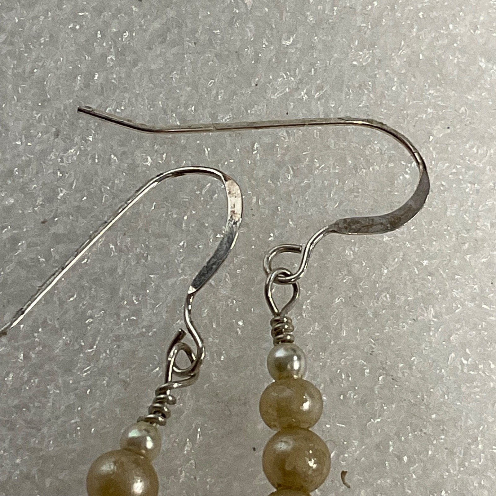 1.5in Pearl Bead Dangle Earrings Silver Tone Hooks Lightweight Classic Style - Image 10