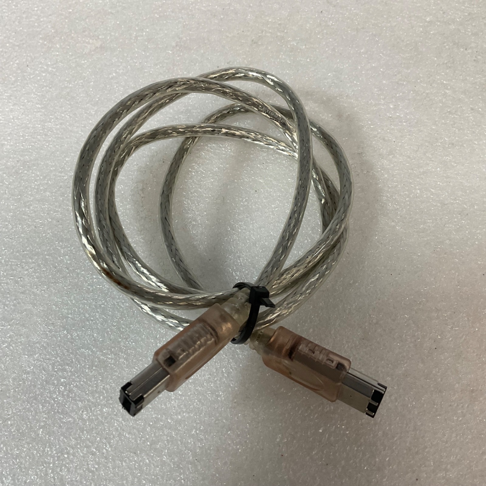 FireWire 400 IEEE 1394 6-Pin Male to Male Cable Clear Braided 40 in - Image 1