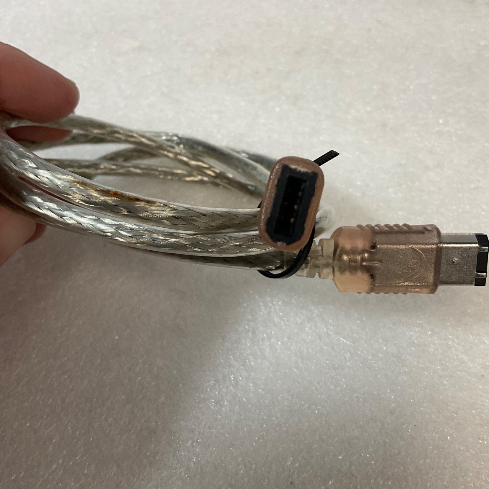 FireWire 400 IEEE 1394 6-Pin Male to Male Cable Clear Braided 40 in - Image 2