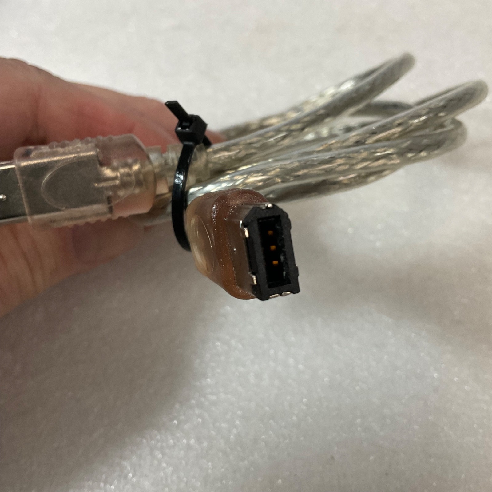FireWire 400 IEEE 1394 6-Pin Male to Male Cable Clear Braided 40 in - Image 3