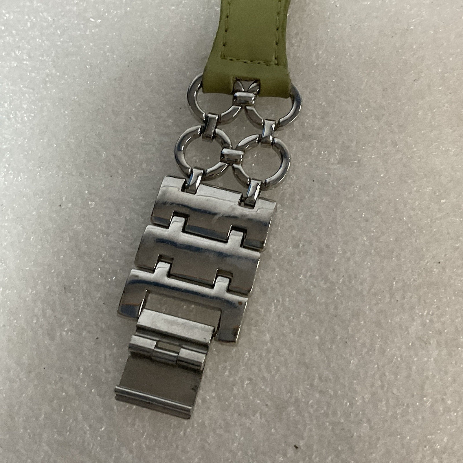 Geneva Platinum No 5398 Watch Leather Metal Band Analog Metallic Green Dial - Image 11