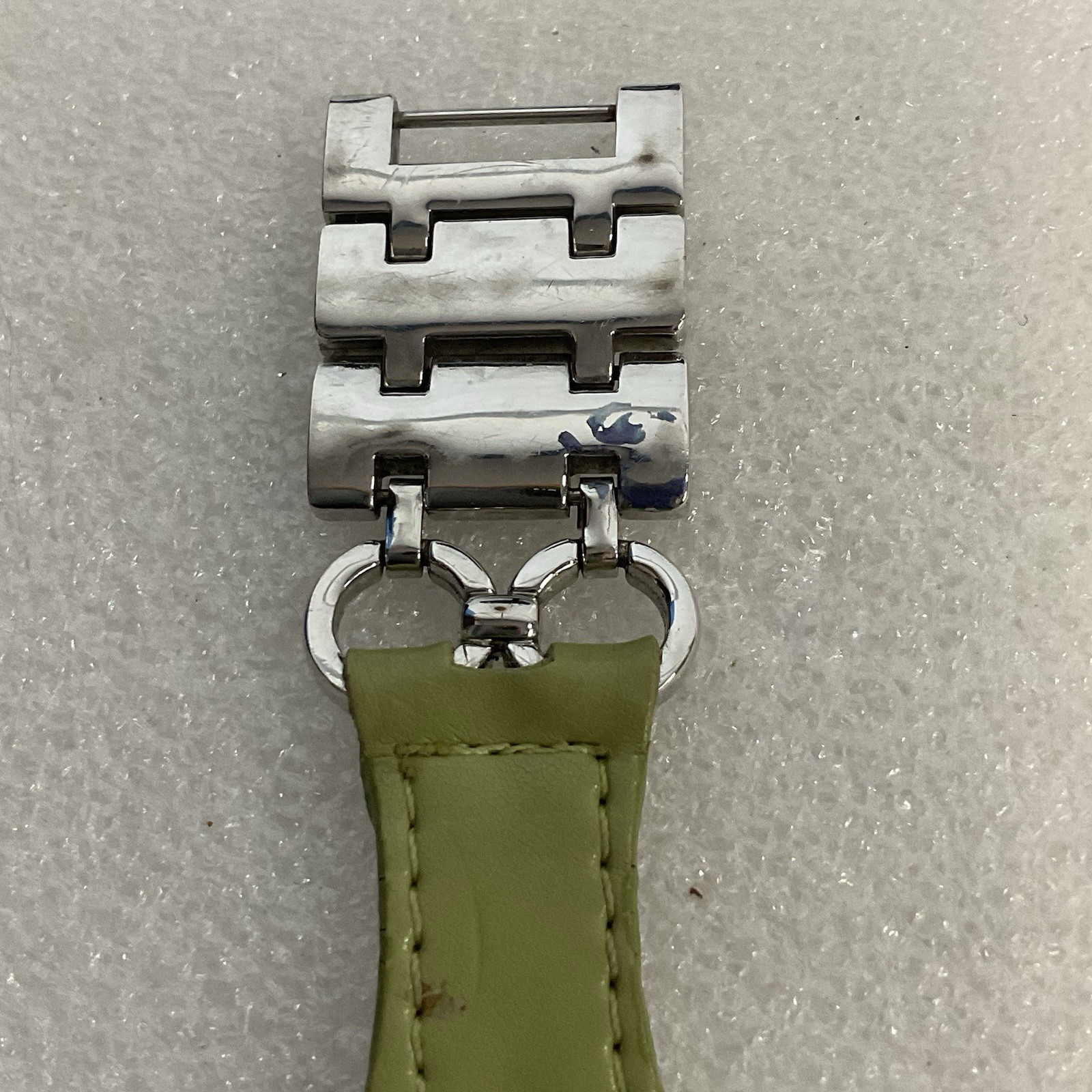 Geneva Platinum No 5398 Watch Leather Metal Band Analog Metallic Green Dial - Image 10