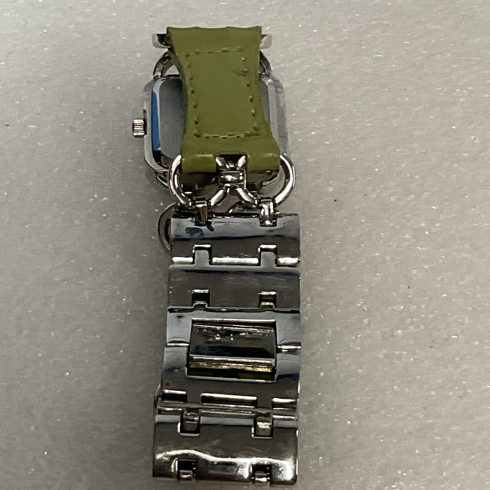 Geneva Platinum No 5398 Watch Leather Metal Band Analog Metallic Green Dial - Image 17