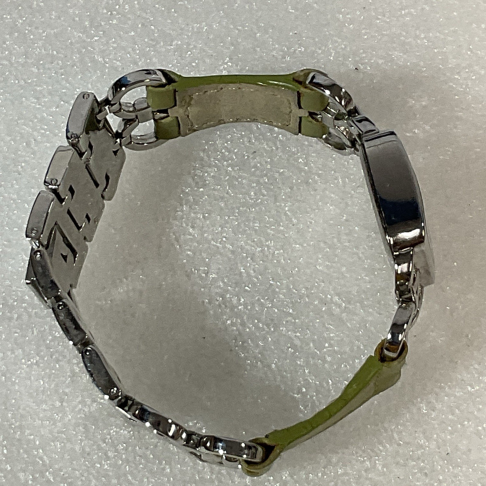 Geneva Platinum No 5398 Watch Leather Metal Band Analog Metallic Green Dial - Image 19