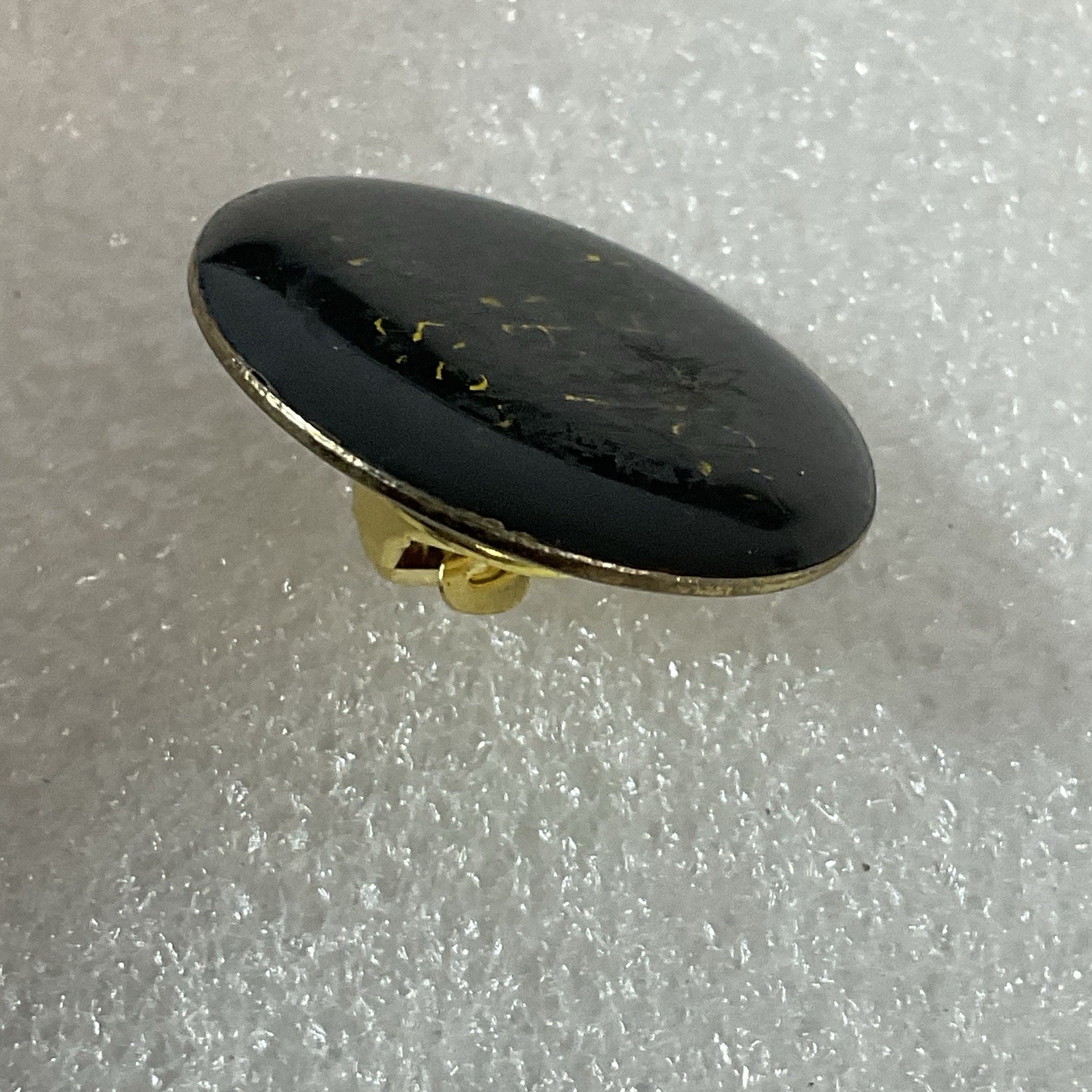 Kiss Me I Am Cow Boy Black & Gold Lettering Enamel Metal 1” Round Pin Pinback - Image 7