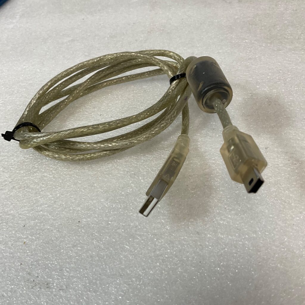 USB A Male to Mini-B Male Cable Clear Jacket Ferrite Core 60 in - Image 1