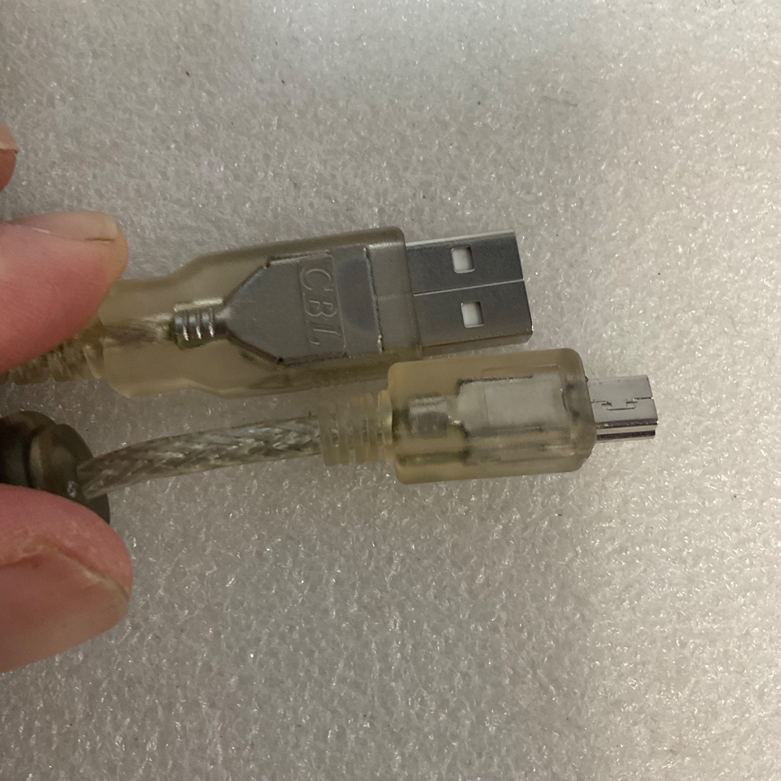 USB A Male to Mini-B Male Cable Clear Jacket Ferrite Core 60 in - Image 7