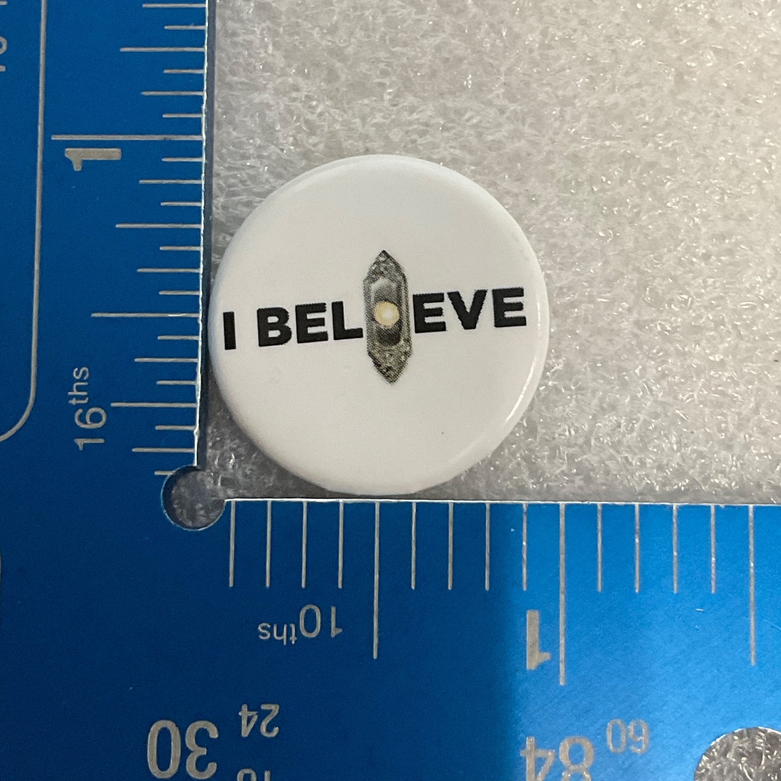 1.25in “I Believe” Pinback Button UFO Design © BOM Broadway LLC Collectible - Image 5