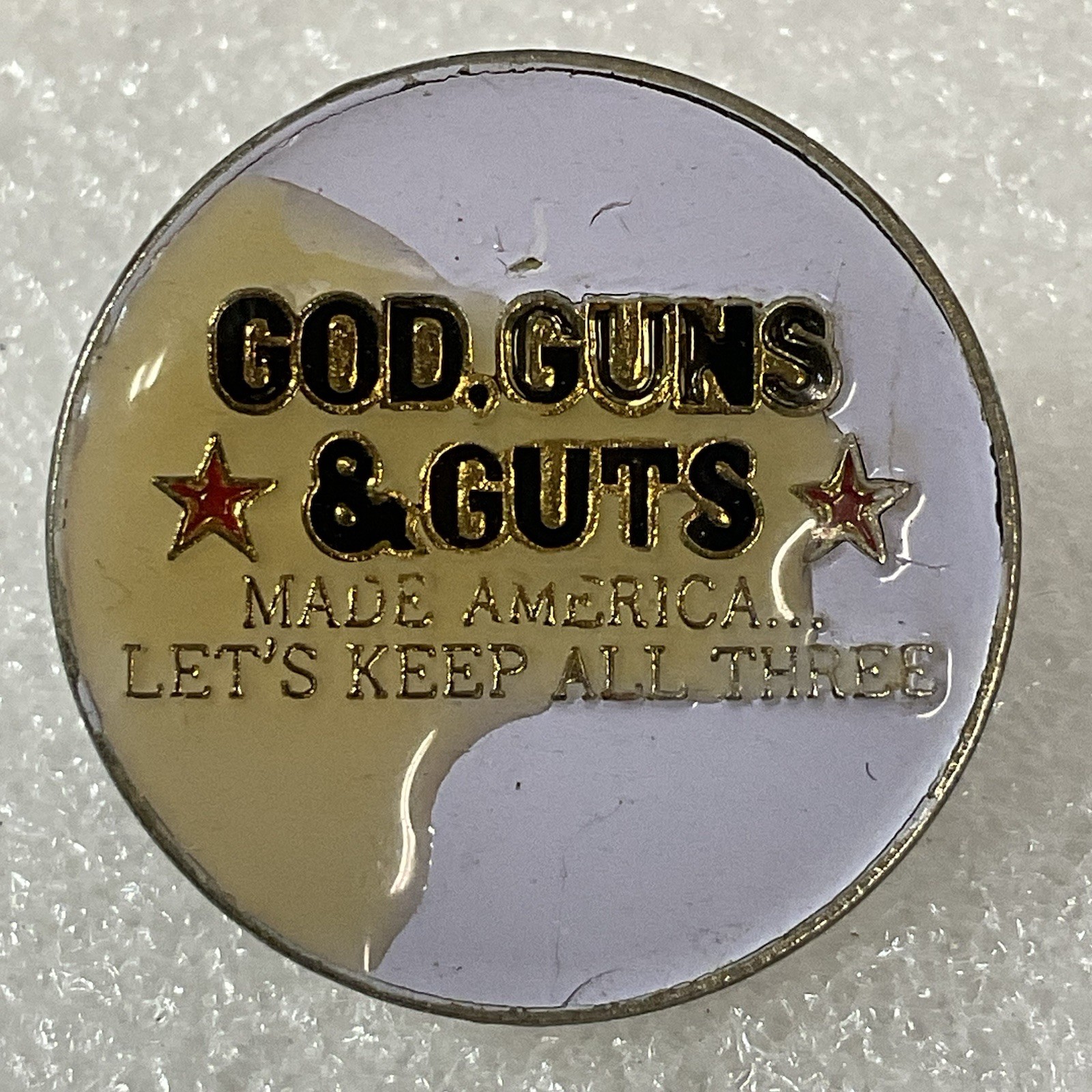 God Guts And Guns Let's Keep All Three Lapel Pin - Image 1