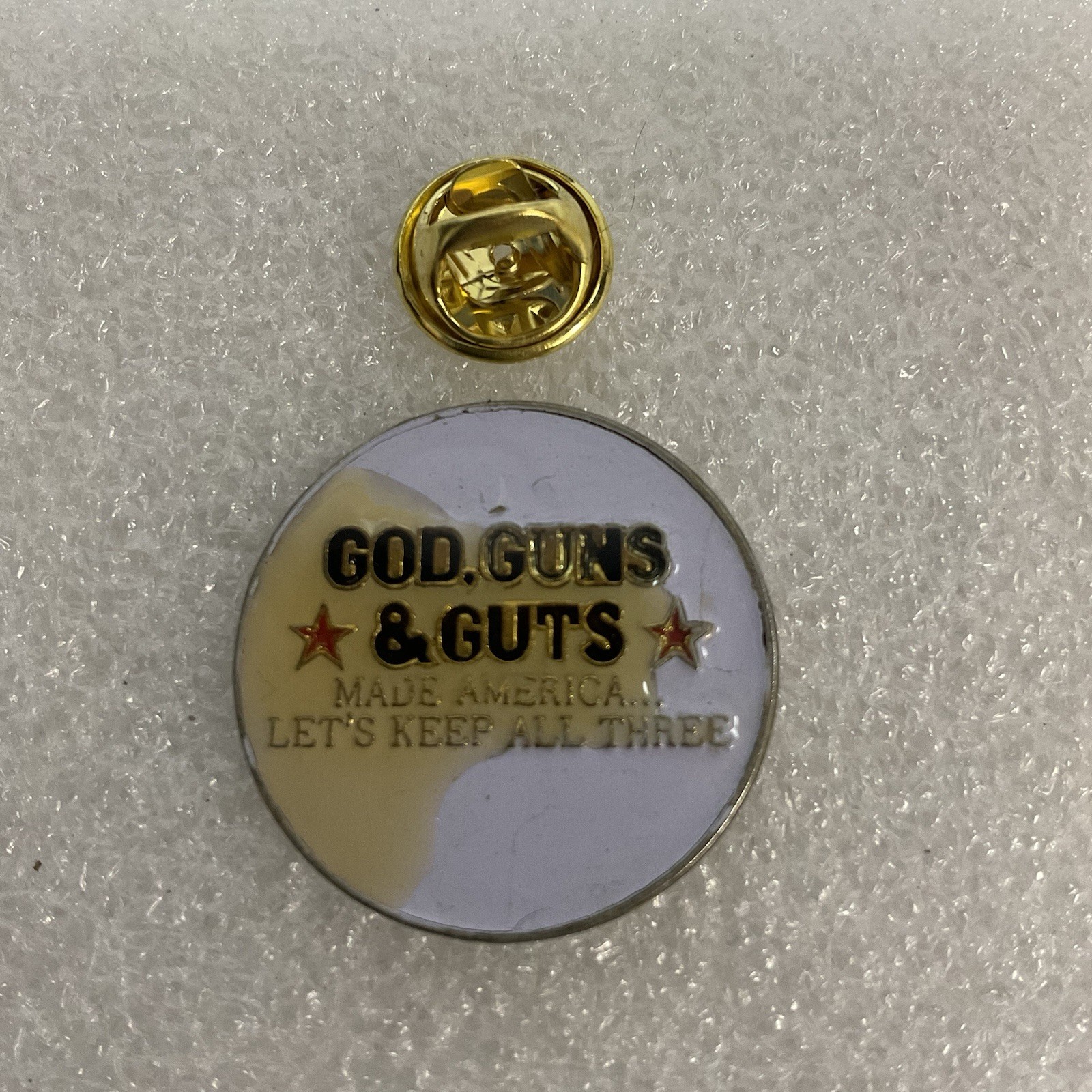 God Guts And Guns Let's Keep All Three Lapel Pin - Image 2